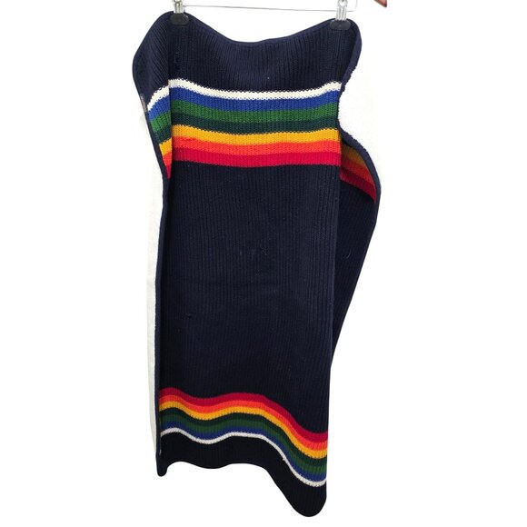 Pendleton Sherpa Lined Baby Blanket Rainbow Stripes Size 30 x40 - Picture 1 of 6